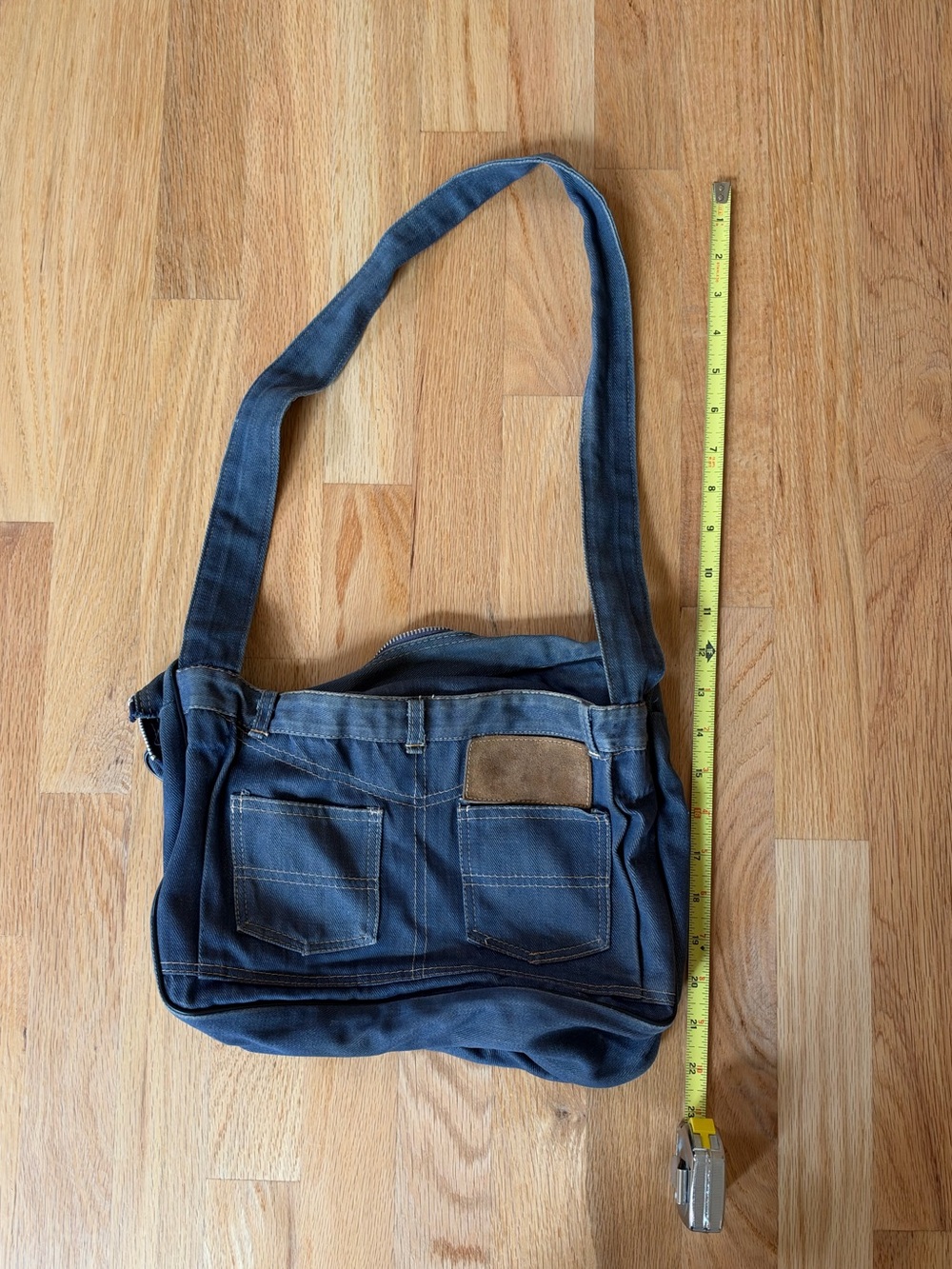 Vintage 70s Blue denim Shoulder Bag